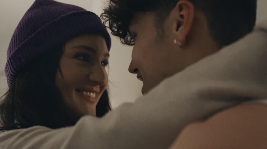From the Love Fools music video: maryjo embraces a man.